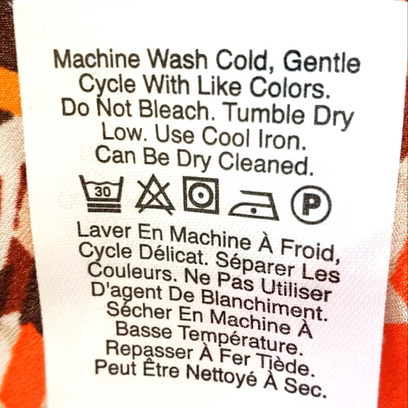 DKNY Short Sleeve Patterned Top with Chiffon Trim - Picture 12 of 13